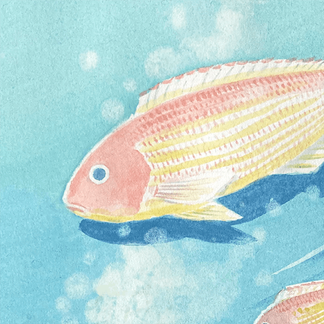 イラストレーション「紙の魚」